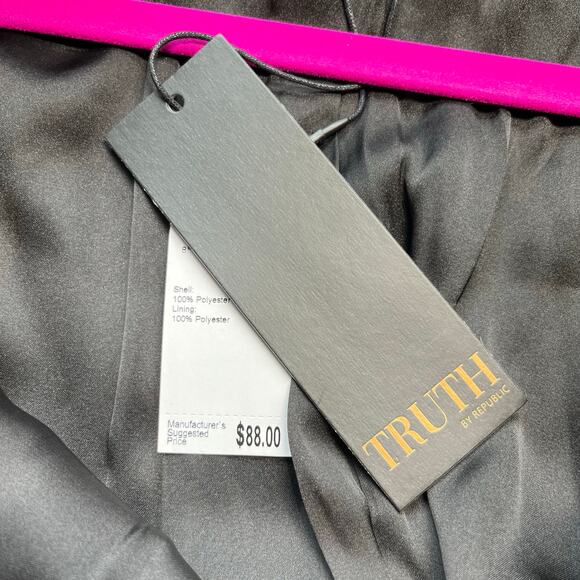 Truth Black Open Front Notch Lapel Ruched Sleeve Blazer NWT Small - Picture 11 of 13